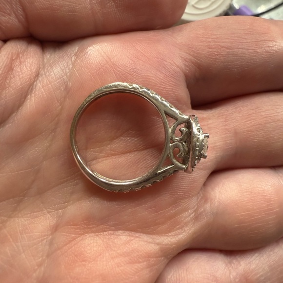 Zales White Gold Teardrop Halo Ring - Picture 5 of 7